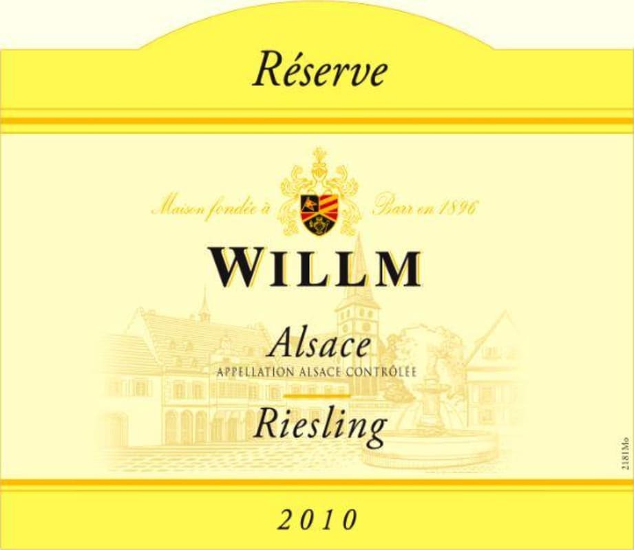 Willm Reserve Riesling 2010 Front Label