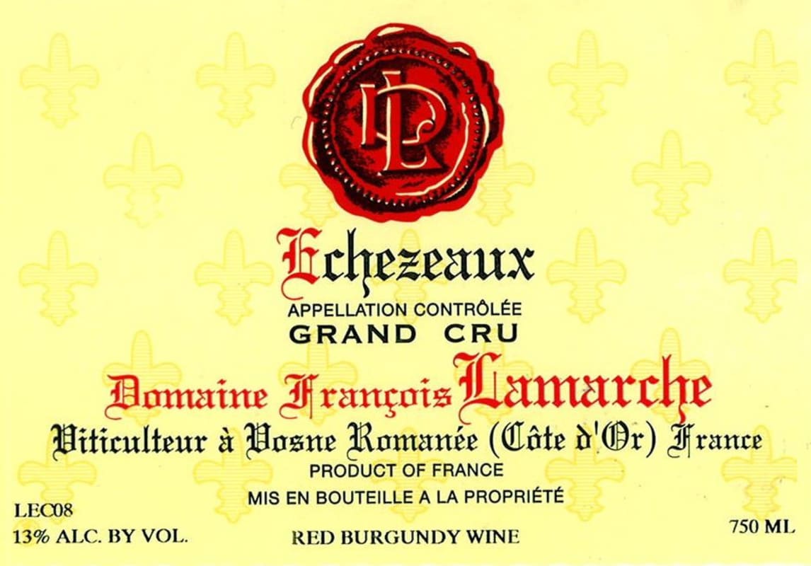 Francois Lamarche Echezeaux Grand Cru 2010 Front Label