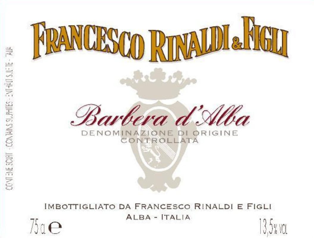 Francesco Rinaldi & Figli Barbera d'Alba 2010 Front Label