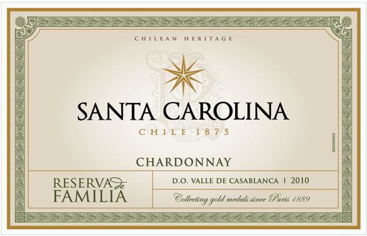 Santa Carolina Reserve Chardonnay 2010 Front Label