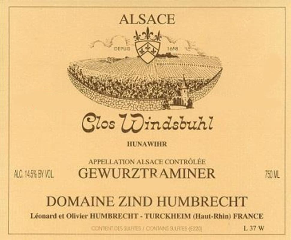 Zind-Humbrecht Clos Windsbuhl Gewurztraminer 2010 Front Label