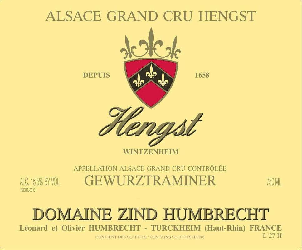 Zind-Humbrecht Hengst Gewurztraminer 2010 Front Label