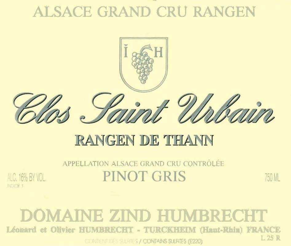 Zind-Humbrecht Clos Saint Urbain Rangen de Thann Pinot Gris 2010 Front Label