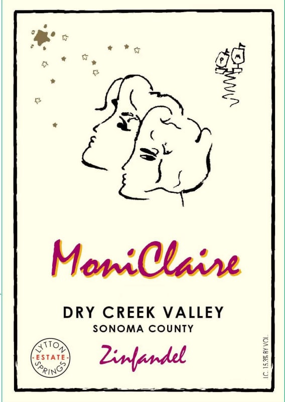 MoniClaire Vineyards Zinfandel 2014 Front Label