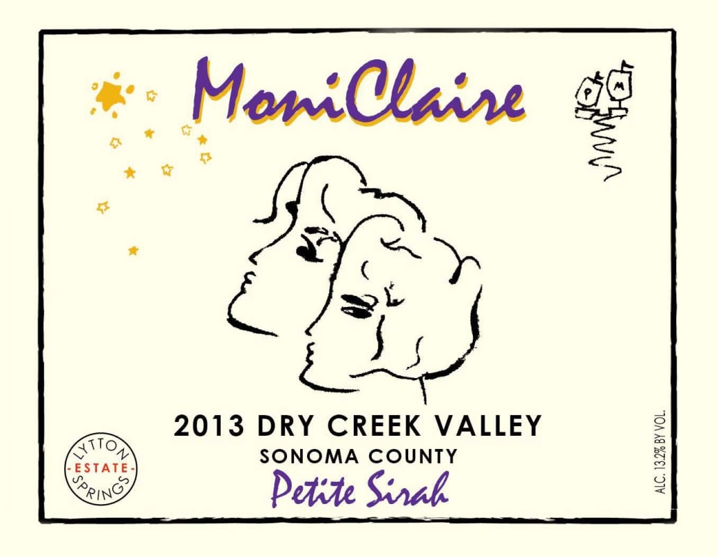 MoniClaire Vineyards Petite Sirah 2013 Front Label