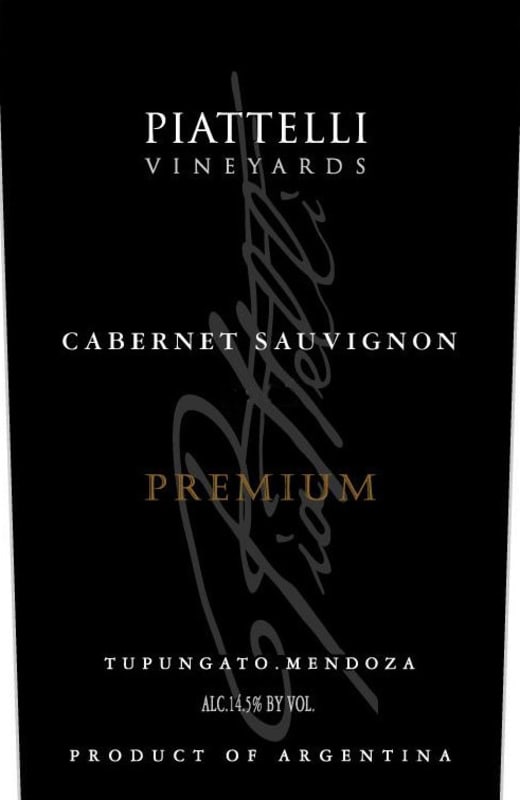 Piattelli Premium Reserve Cabernet Sauvignon 2010 Front Label