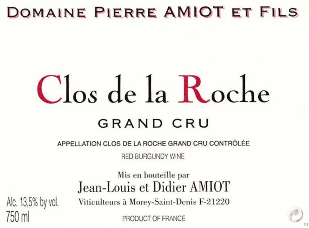 Domaine Pierre Amiot Clos de la Roche Grand Cru 2010 Front Label