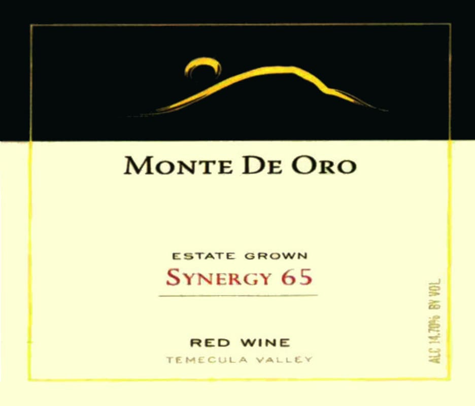 Monte de Oro Synergy 65 Red 2010 Front Label