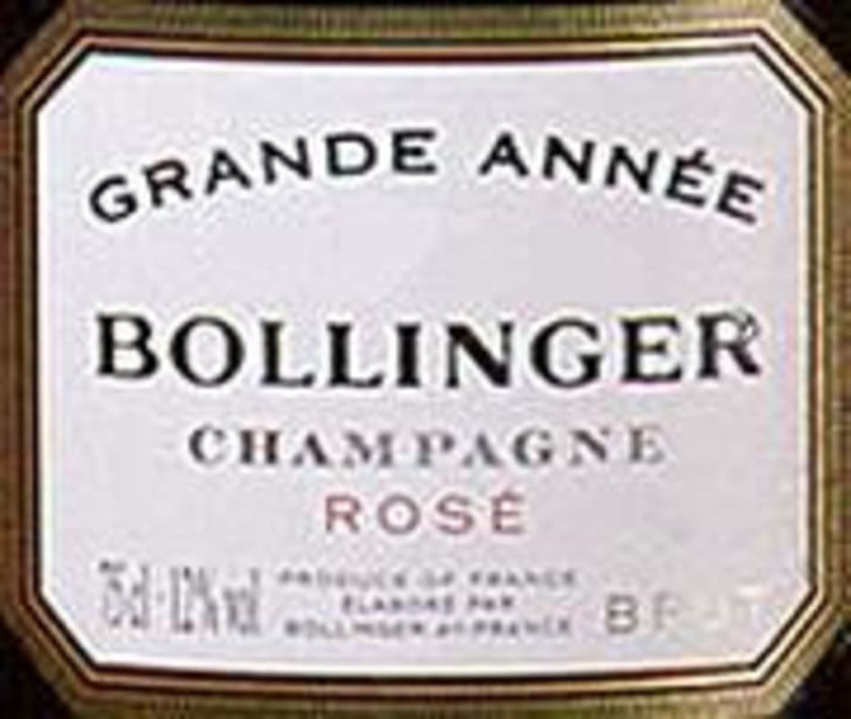Bollinger La Grande Annee Brut Rose 1995 Front Label