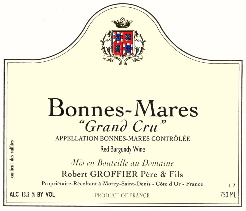 Domaine Robert Groffier Bonnes Mares Grand Cru 2010 Front Label