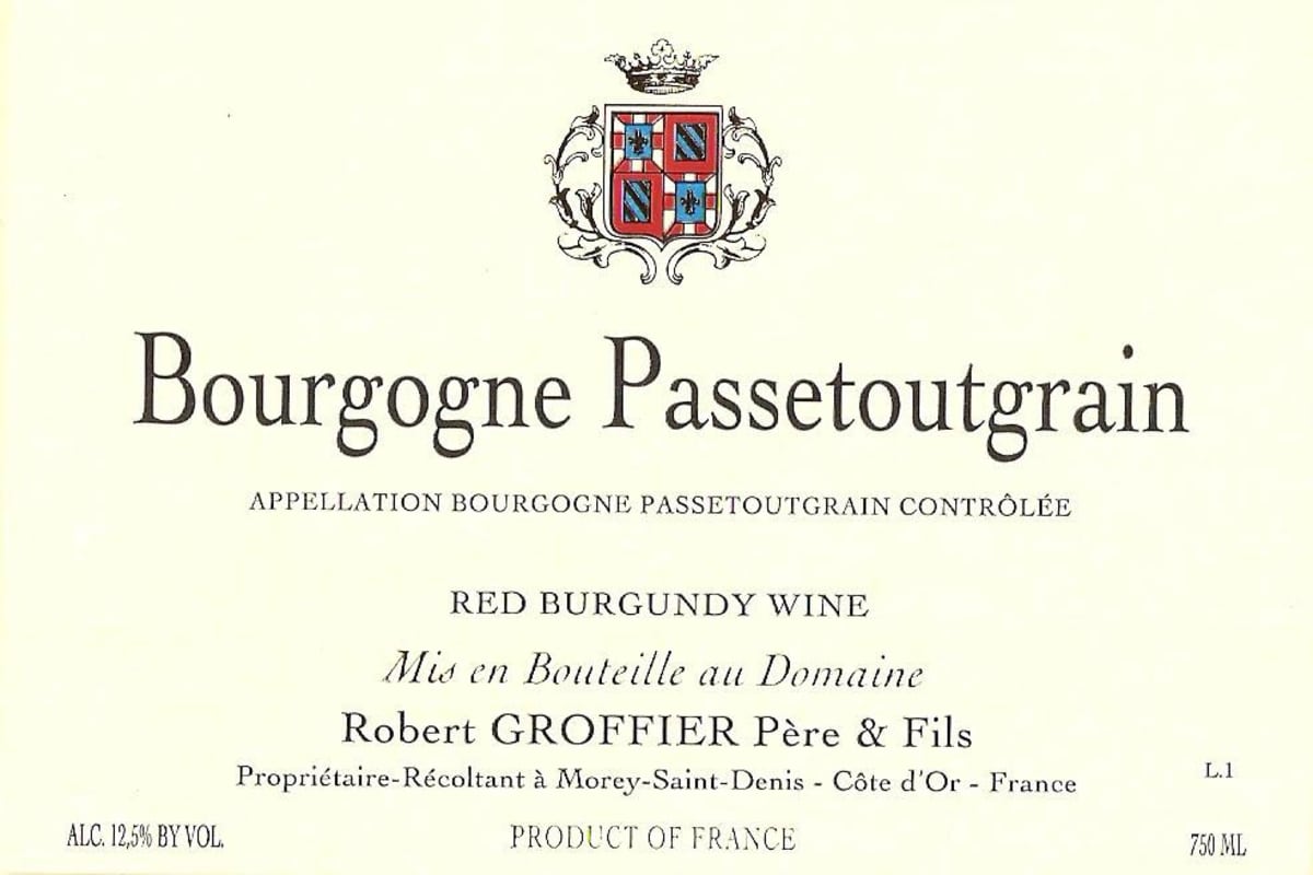 Domaine Robert Groffier Bourgogne Passetoutgrain 2010 Front Label
