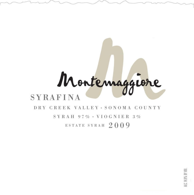 Montemaggiore Syrafina Estate Syrah 2009 Front Label