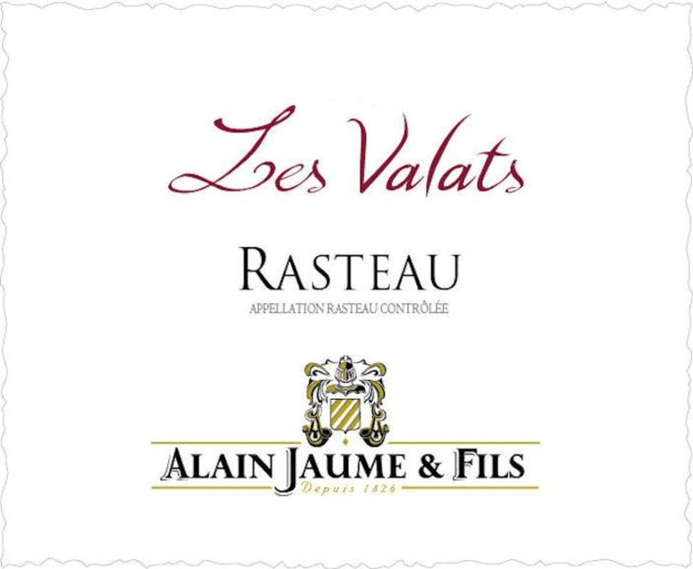 Alain Jaume Rasteau Les Valats 2010 Front Label