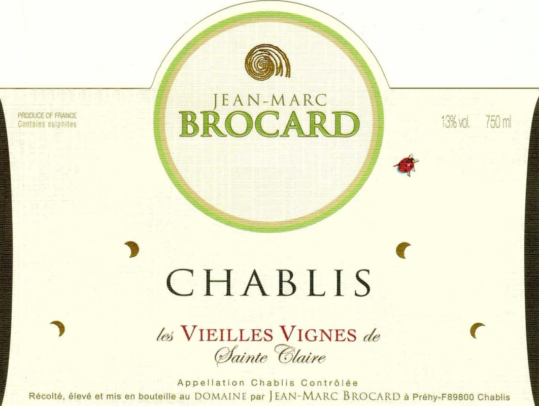 Brocard Chablis Sainte Claire Vieilles Vignes 2011 Front Label