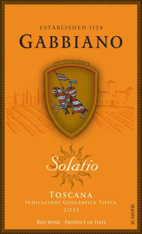 Gabbiano Solatio Red 2011 Front Label
