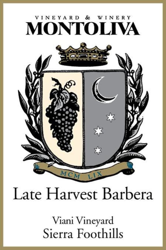 Montoliva Vineyard & Winery Viani Late Harvest Barbera 2013 Front Label