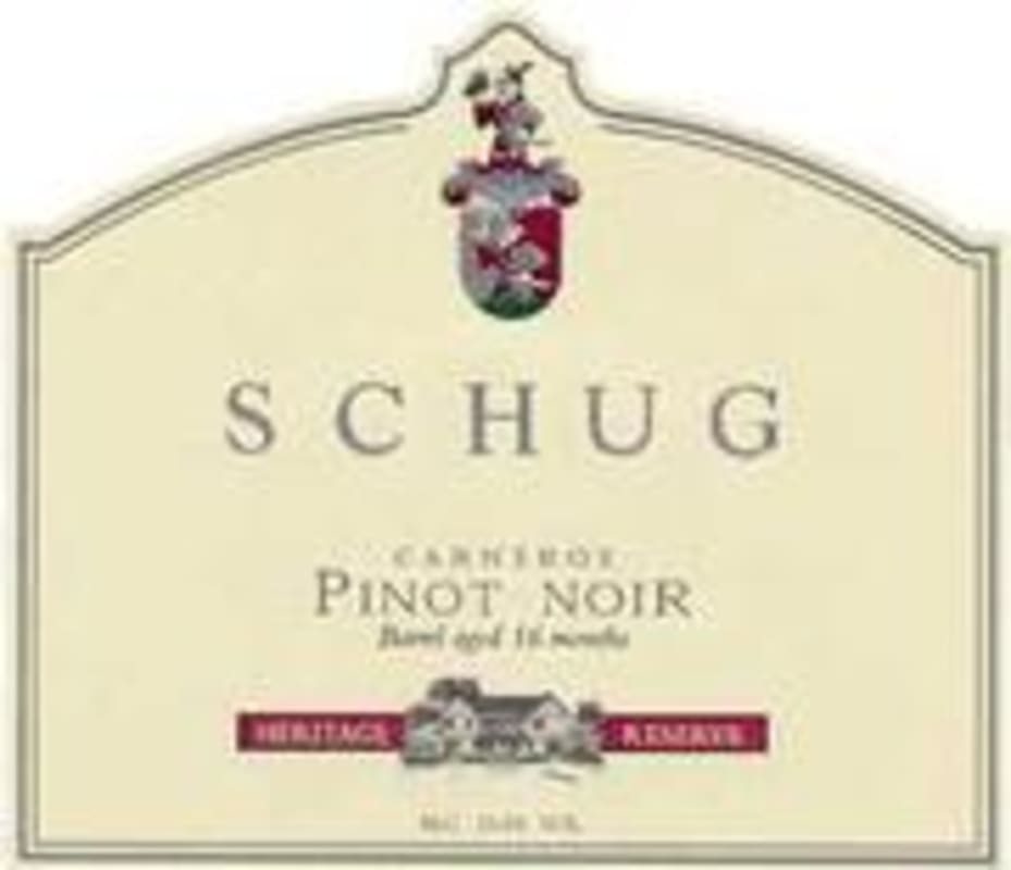 Schug Heritage Reserve Pinot Noir 1998 Front Label