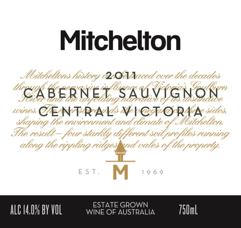 Mitchelton Victoria Cabernet Sauvignon 2011 Front Label