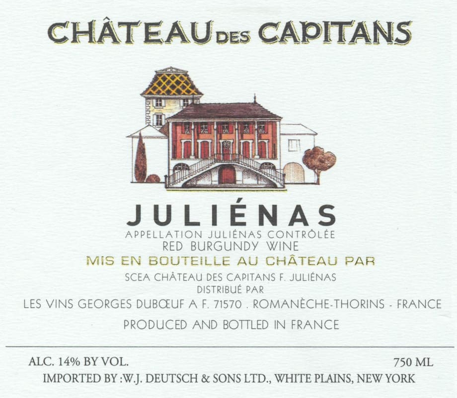 Duboeuf Julienas Chateau des Capitans 2011 Front Label