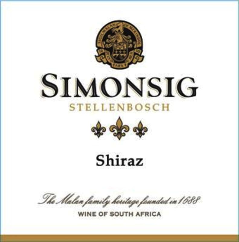 Simonsig Shiraz 2011 Front Label