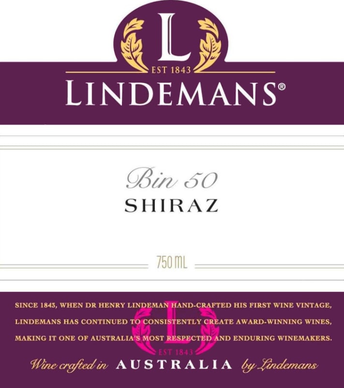 Lindeman’s Bin Series Bin 50 Shiraz 2011 Front Label