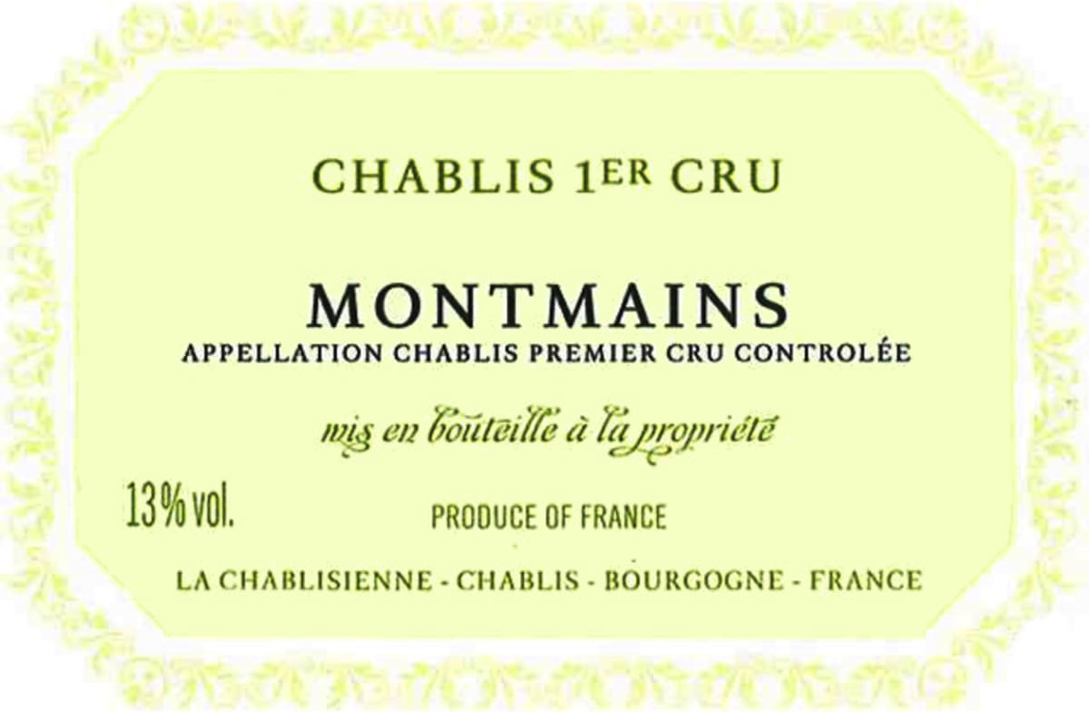 La Chablisienne Chablis Montmains Premier Cru 2011 Front Label