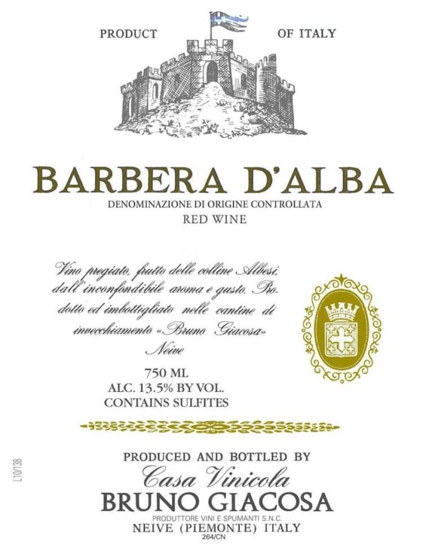 Bruno Giacosa Barbera d'Alba 2011 Front Label
