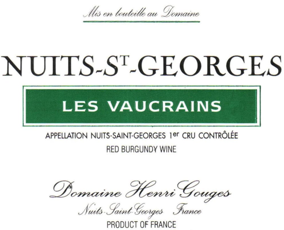 Domaine Henri Gouges Nuits-St-Georges Les Vaucrains Premier Cru 2011 Front Label