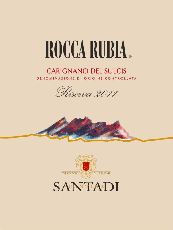 Santadi Carignano del Sulcis Riserva Rocca Rubia 2011 Front Label