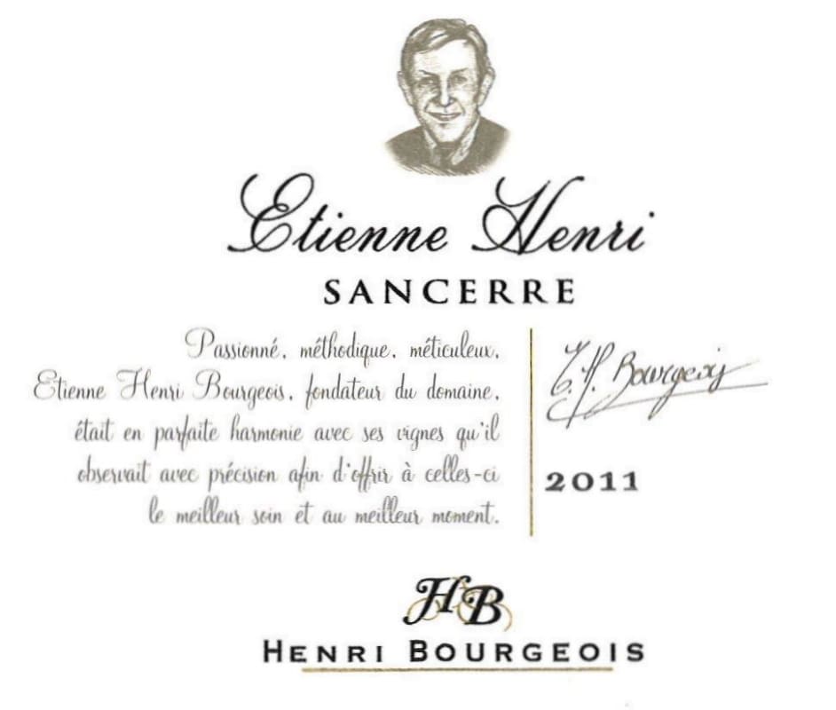 Henri Bourgeois Sancerre Etienne Henri 2011 Front Label