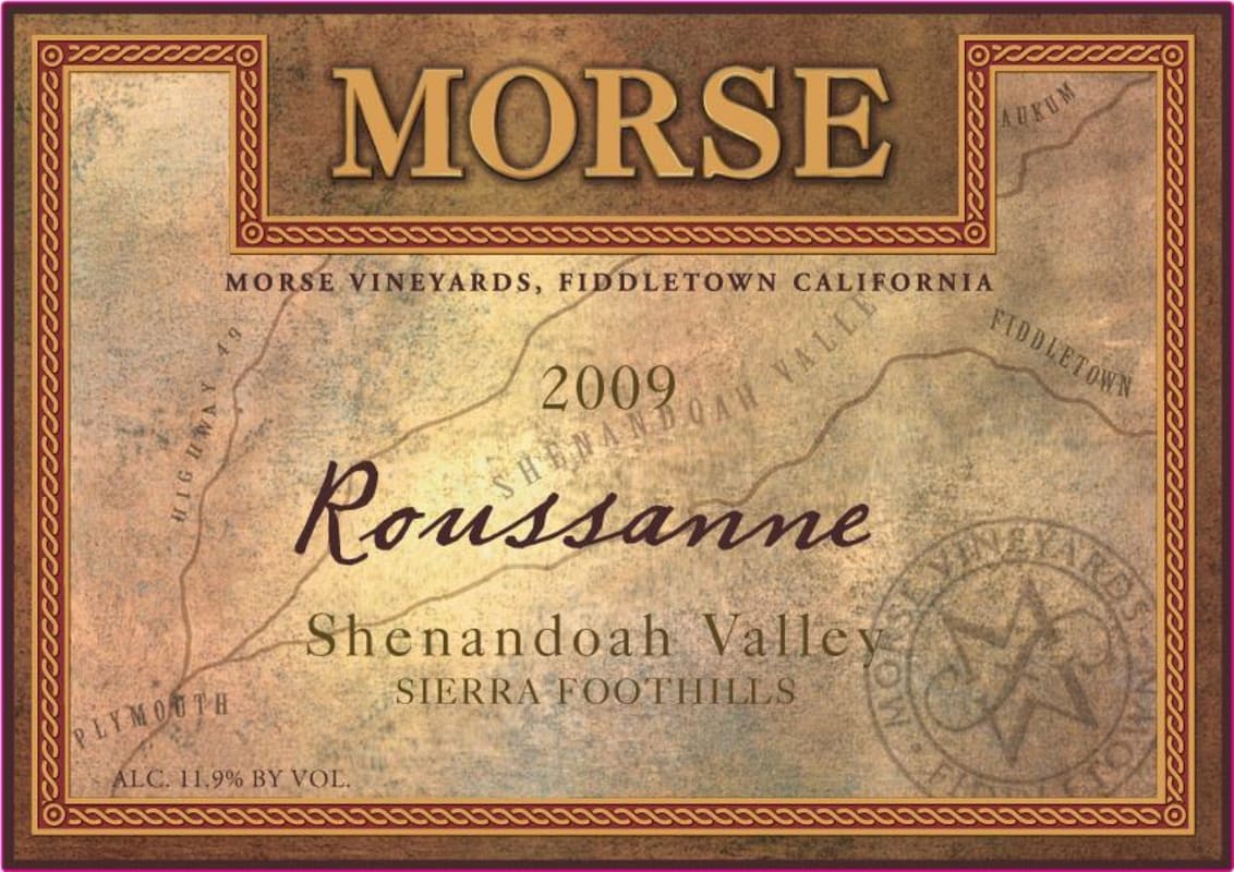 Morse Wines Roussanne 2009 Front Label