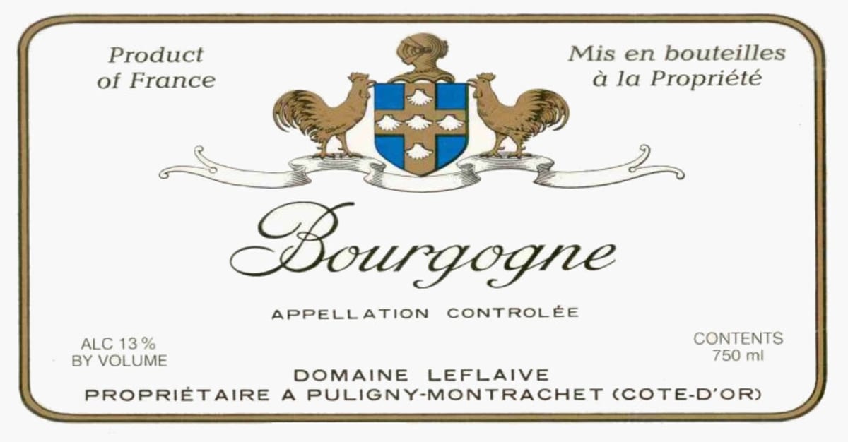 Domaine Leflaive Bourgogne Blanc 2011 Front Label