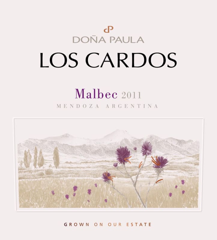 Dona Paula Los Cardos Malbec 2011 Front Label