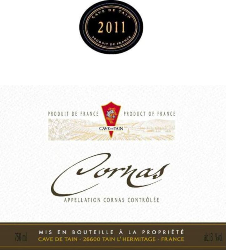 Cave de Tain Cornas 2011 Front Label