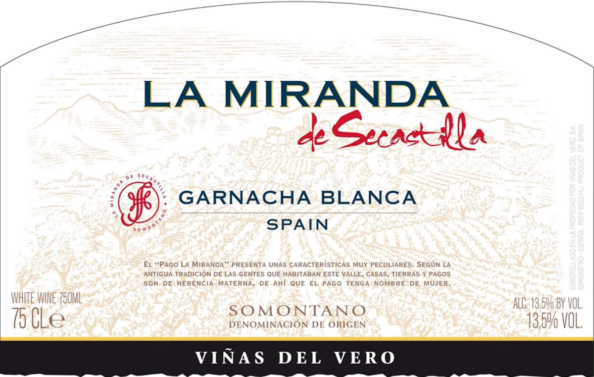 Vinas del Vero La Miranda de Secastilla Garnacha Blanca 2011 Front Label