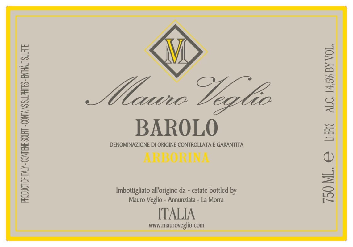 Mauro Veglio Barolo Arborina 2011 Front Label