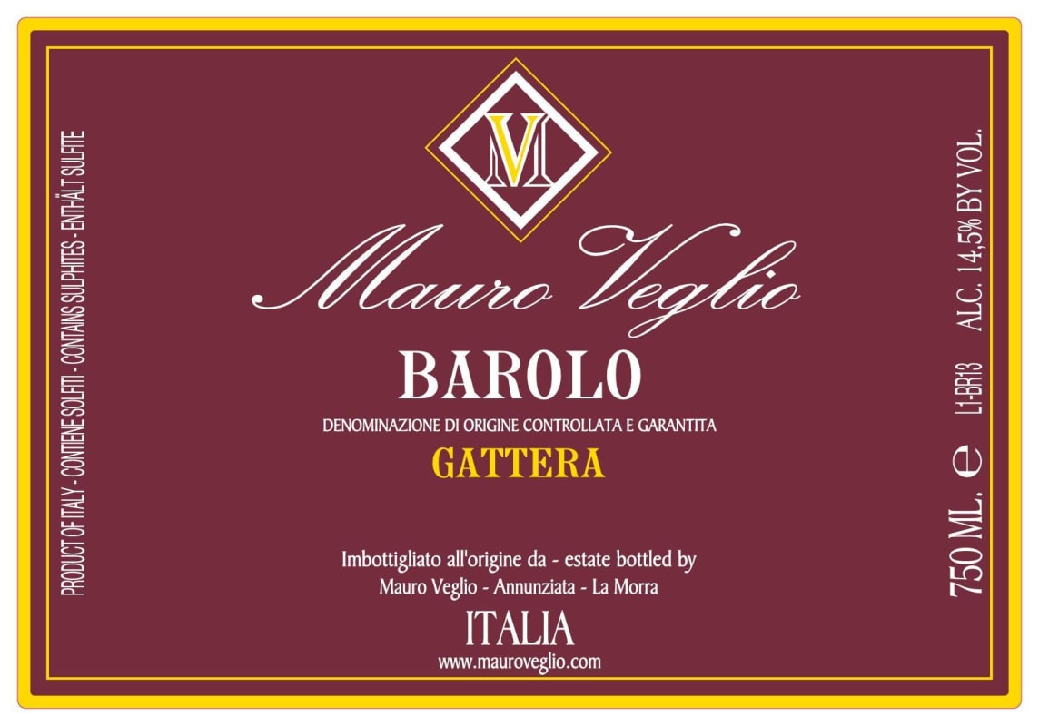 Mauro Veglio Barolo Gattera 2011 Front Label