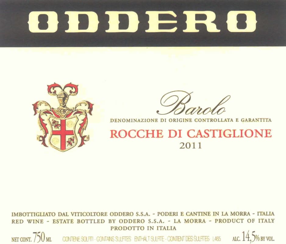 Oddero Barolo Rocche Di Castiglione 2011 Front Label