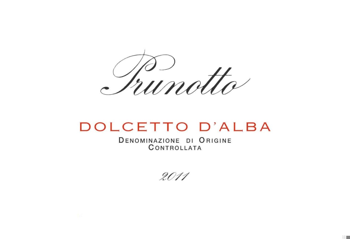 Prunotto Dolcetto d'Alba 2011 Front Label