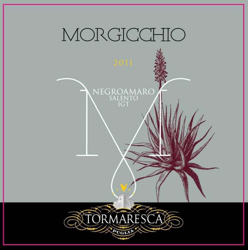 Tormaresca Salento Morgicchio Negroamaro 2011 Front Label