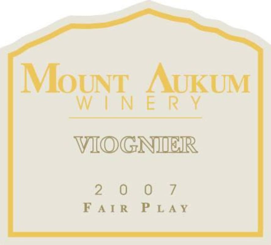 Mount Aukum Winery Viognier 2007 Front Label