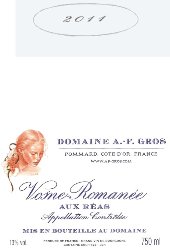 Domaine A.F. Gros Vosne-Romanee Aux Reas 2011 Front Label