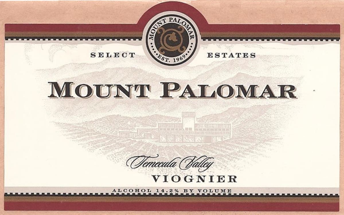 Mount Palomar Winery Viognier 2012 Front Label