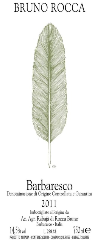 Bruno Rocca Barbaresco 2011 Front Label