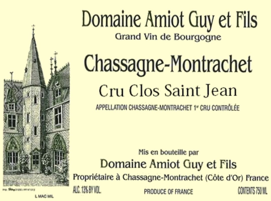 Guy Amiot Chassagne-Montrachet Clos Saint Jean Premier Cru Rouge 2011 Front Label