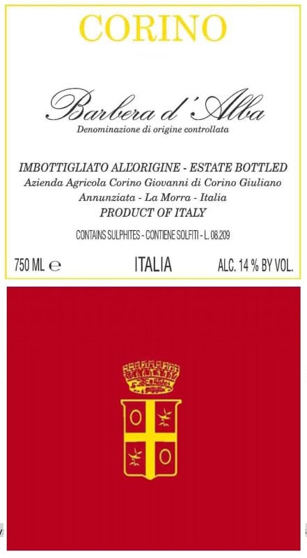 Giovanni Corino Barolo Arborina 2011 Front Label