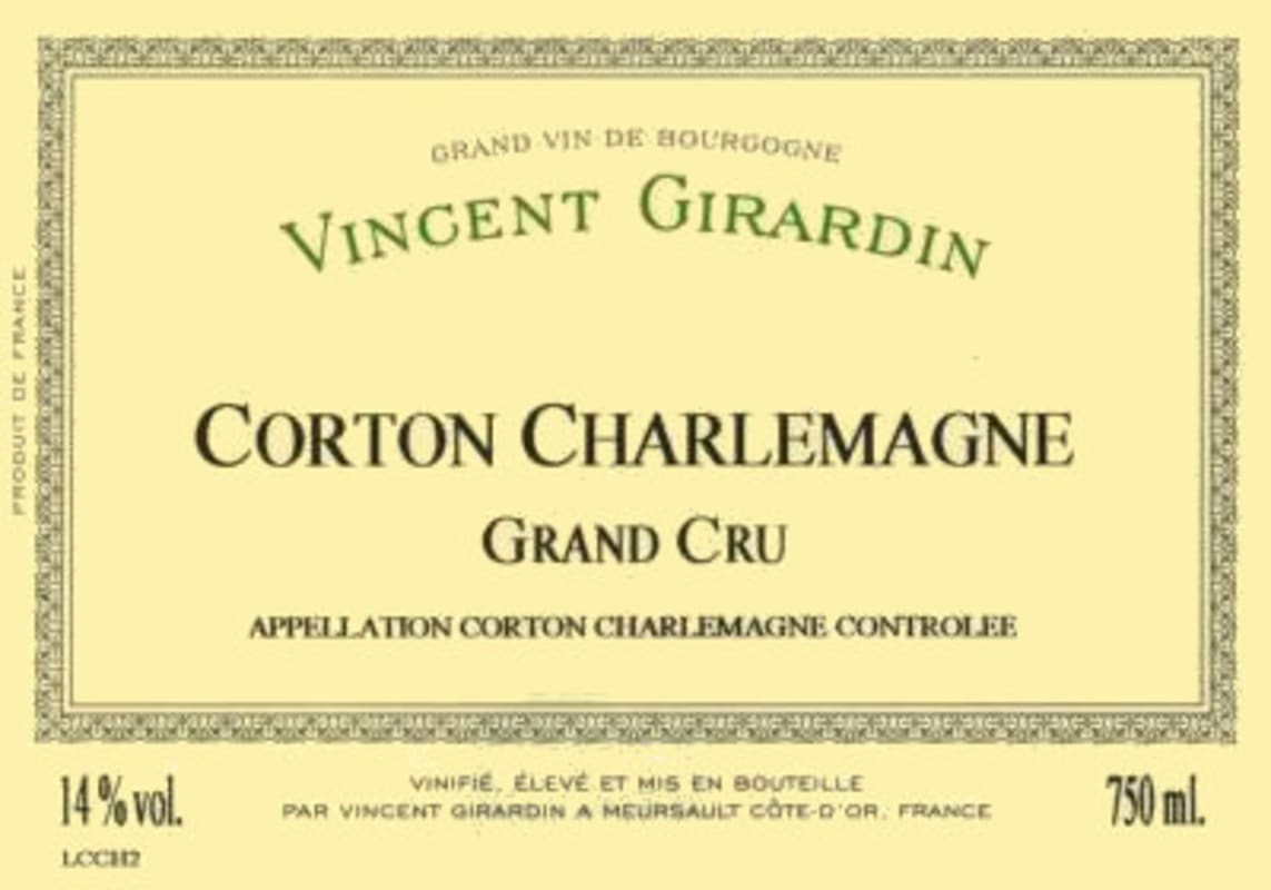 Vincent Girardin Corton-Charlemagne Grand Cru 2011 Front Label