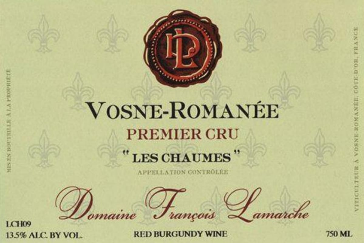 Francois Lamarche Vosne Romanee Les Chaumes Premier Cru 2011 Front Label