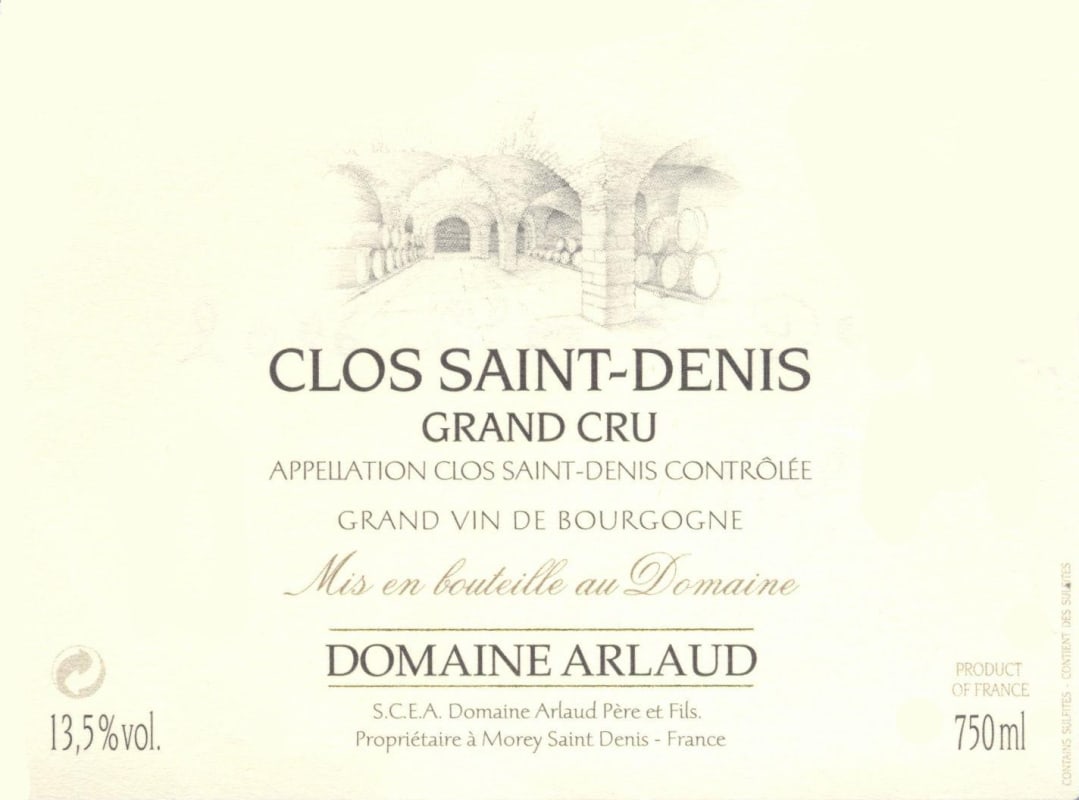 Domaine Arlaud Clos Saint-Denis Grand Cru 2011 Front Label