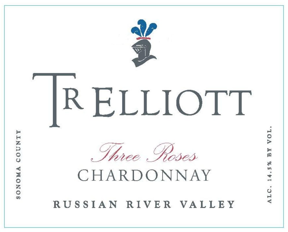 T R Elliott Three Roses Chardonnay 2012 Front Label